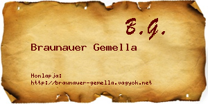 Braunauer Gemella névjegykártya